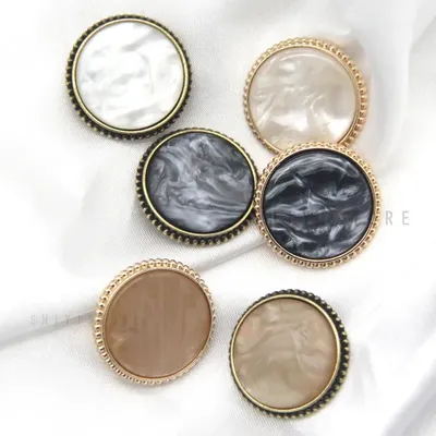 16/23/20/25mm Vintage Buttons Women Blazer Gold Metal Buttons For Clothes Round Flat Suit Retro