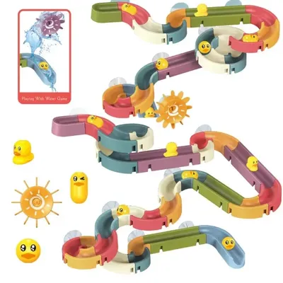 Baby DIY Assembling Track Slide Suction Cup Toys Bath Tub Toys Baby Bathroom Bathtub Shower Toy Set