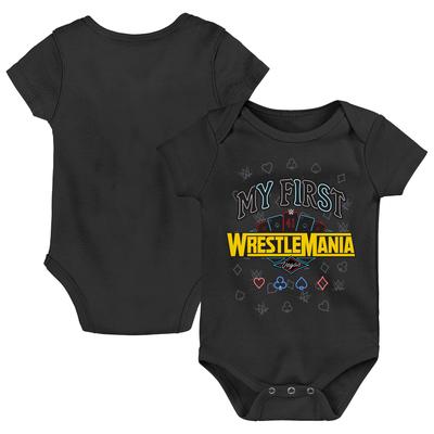 Schwarzer WrestleMania 41-Bodysuit „Mein erster WrestleMania“ für Kleinkinder Image