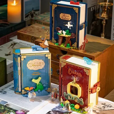 Wekki Building Block Book Fairy Tale Town Princess Series Schoolgirl Small Particle Assembly Toys