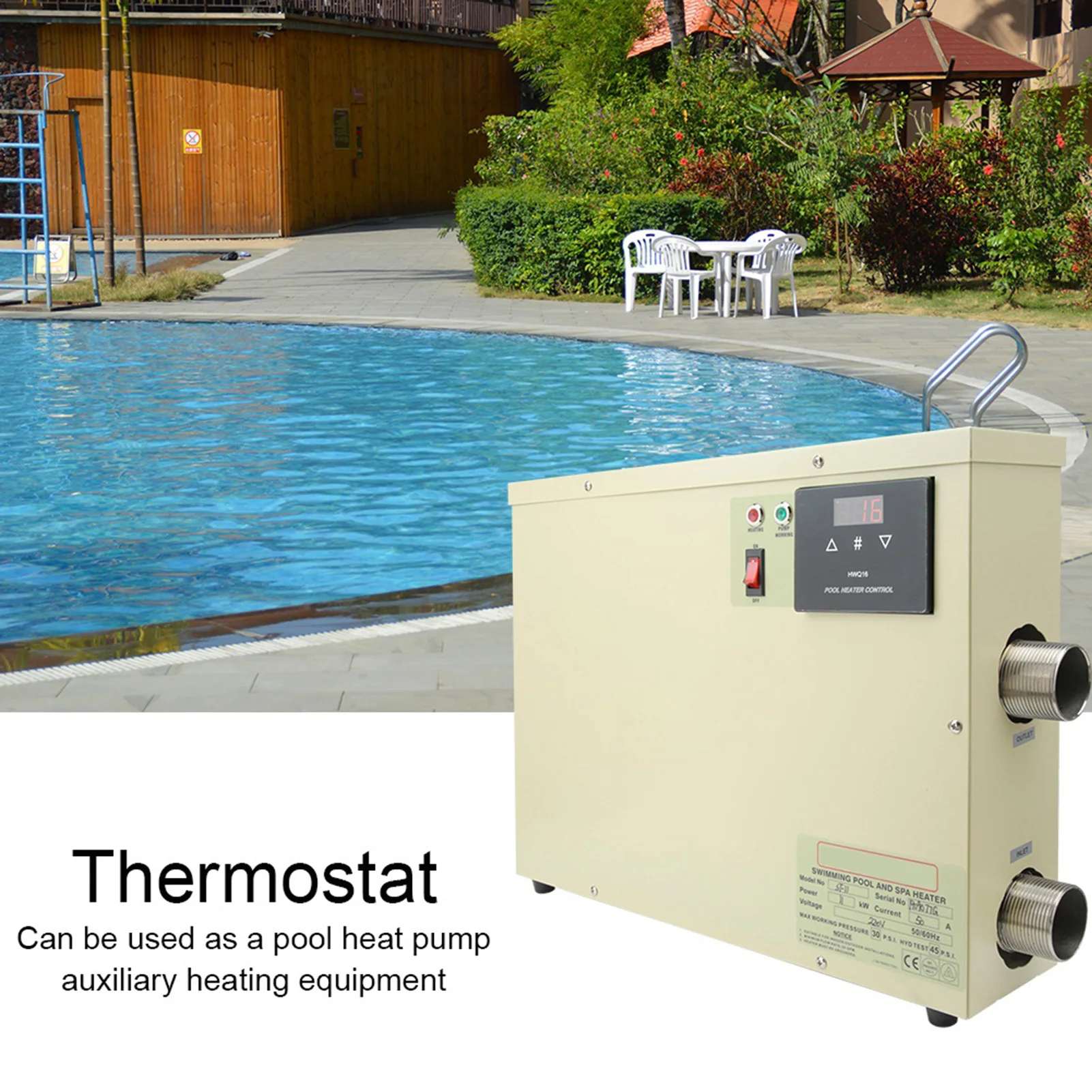 Thermostat de chauffe-eau numérique Intelligent étanche 11KW avec contrôleur tactile pour baignoire piscine SPA Thermostat de piscine