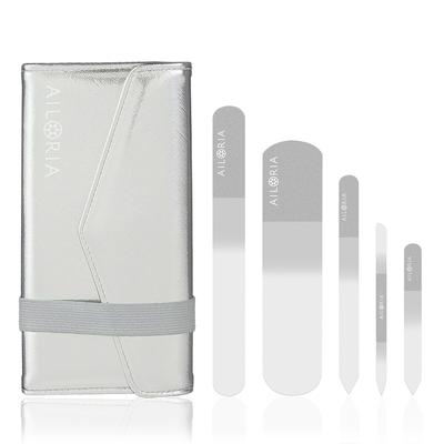 Ailoria CONTOUR LUXE Glas-Nagelfeilenset silber