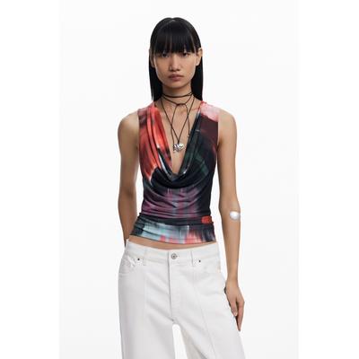 Draped neckline T-shirt