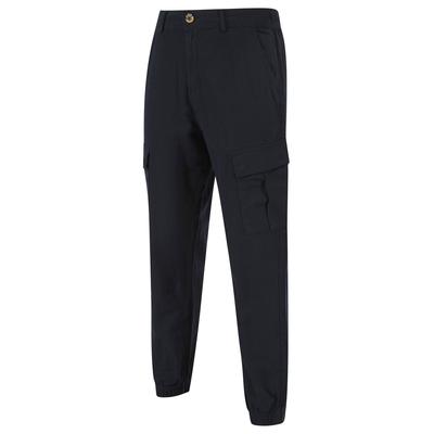 Trousers Idas Linen Cotton Comfort Fit Elasticated Waist Cargo Trousers in Sky Captain Navy / M - Tokyo Laundry