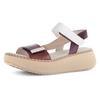 Sandalette GABOR, Damen, Gr. 41, braun (camelfarben kombiniert), Leder, Ziegenveloursleder, modisch, Schuhe, Plateau, Keil, Riemchensandale mit Best Fitting-Ausstattung