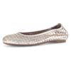 Ballerina GABOR, Damen, Gr. 40, gold (goldfarben), Glattleder, metallic, geflochten, klassisch, Schuhe, Schlupfschuh, Frühlingsschuh, Businessschuh mit tollem Flechtmuster