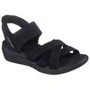 Keilsandalette SKECHERS "ARYA", Damen, Gr. 39, schwarz (schwarz, uni), Textil, unifarben, casual, Schuhe, Freizeitschuh, Sandale in veganer Verarbeitung