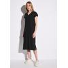Midikleid STREET ONE, Damen, Gr. 46, EURO-Größen, schwarz, Stoff, 87% Viskose, 13% Polyester, Strukturmuster, casual, comfort fit Midi, U-Boot-Ausschnitt, ohne Ärmel Bündchen, Kleider, soft und trageangenehm