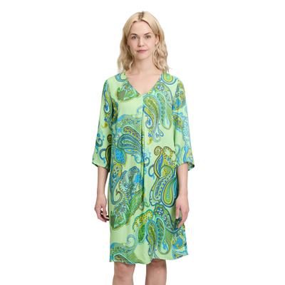Sommerkleid BETTY BARCLAY "Betty Barclay Sommerkleid mit V-Ausschnitt", Damen, Gr. 42, Normalgrößen, bunt (grün, blau), Obermaterial: 100% Viskose., modisch, figurumspielend kurz, V-Ausschnitt, 3/4-Ärmel, Kleider, Form Image