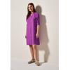Blusenkleid CECIL, Damen, Gr. L (42), US-Größen, magenta lacquer, Stoff, 100% Leinen, unifarben, casual, comfort fit knielang, V-Ausschnitt, 3/4-Ärmel Bündchen, Kleider, knielang