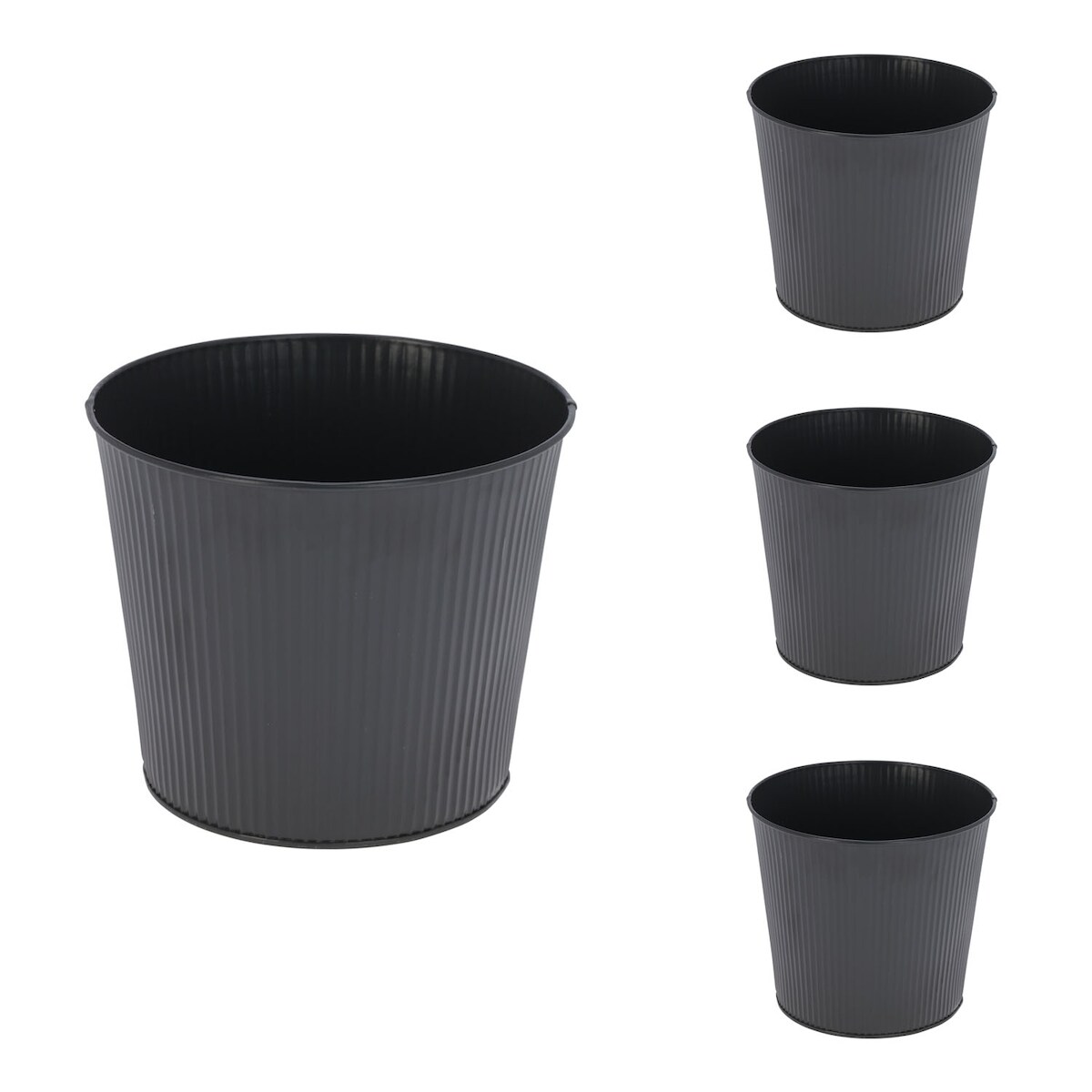 Mojawo 4 Stk. Blumentopf Pflanzgefäß Balkontopf Pflanztopf verzinkt Ø20xH18cm Image