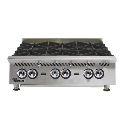 Star 806HA LP 36" Ultra-Max Gas Hotplate w/ 6 Burners & Manual Controls, Liquid Propane, Stainless Steel, Gas Type: LP