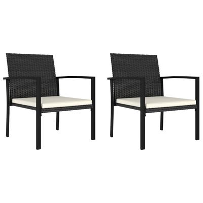 TEMU Garden Dining Chairs 2 Pcs. Poly Rattan Black Image