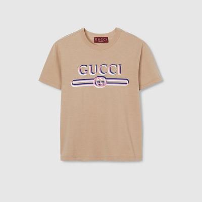 Cotton Jersey T-Shirt With Print, Ready-To-Wear - Natural - Gucci Tops