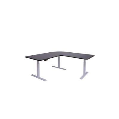 Mendler Eck-Schreibtisch HWC-D40, Computertisch, elektrisch höhenverstellbar 178x178cm 84kg ~ schwarz, grau Image