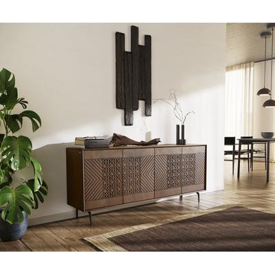 DELIFE Sideboard Manjula 170 cm Mango Braun 4 Türen Winkelfuß Metall Schwarz, Sideboards Image