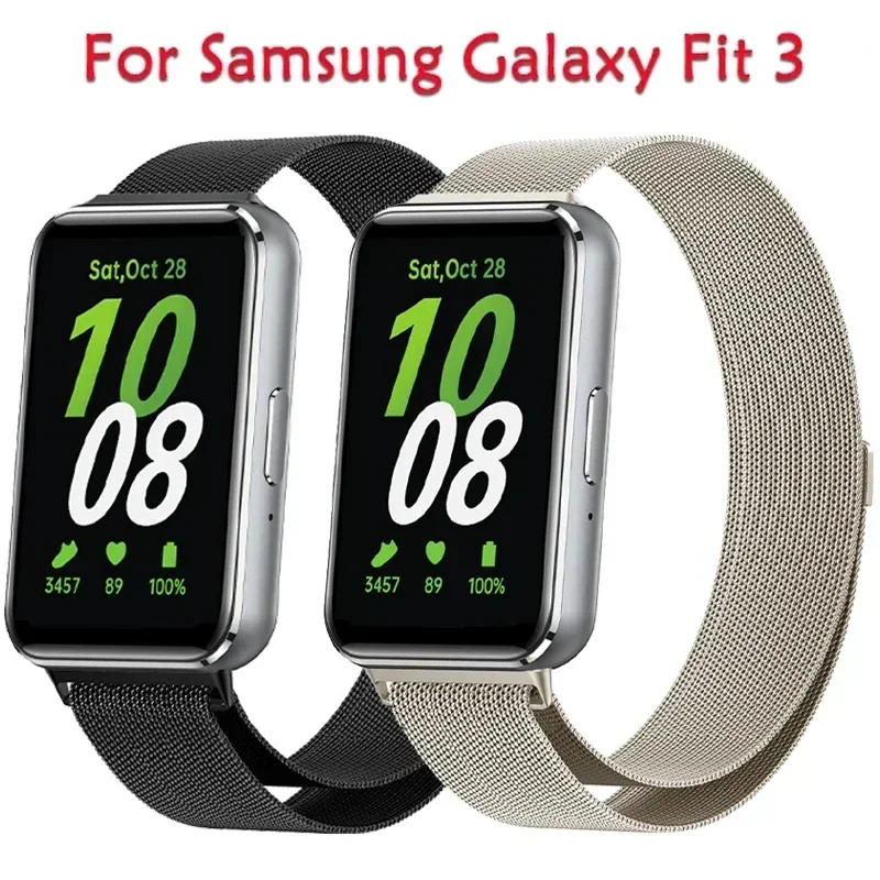 Edelstahlarmband für Samsung Galaxy Fit 3 Smart Watch Band Milanese Loop Magnetarmband Armband Fit 3 Handgelenk Fall Image
