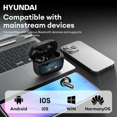 Wahl HYUNDAI HY-Y22 Kopfhörer LED-Bildschirm Rauschunterdrückung Kopfhörer Drahtlose Bluetooth HIFI HD Anruf Sportkopfhörer Image