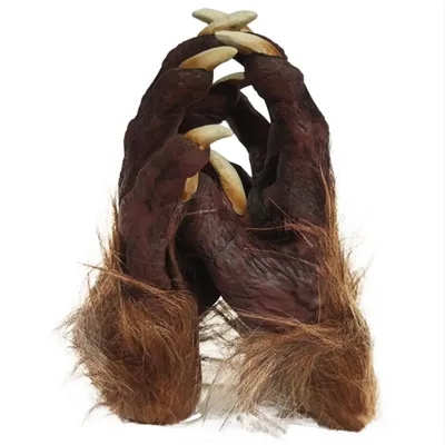 Skelett-Handschuhe, haarige Werwolf-Hände, Krallen-Handschuhe, Latex, Wolf, gruseliges Biest, Pfote, Image