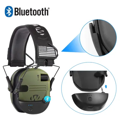 Elektronischer Schieß-Gehörschutz, Schallverstärkung, Geräuschunterdrückung, Ohrenschützer, Jagd-Gehörschutz mit Bluetooth Image