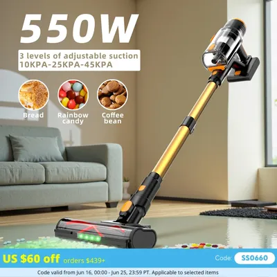 Blossom 500 W 50000 PA Akku-Staubsauger, kabellose Saugleistung, Smart Home Handstaubbecher mit Image
