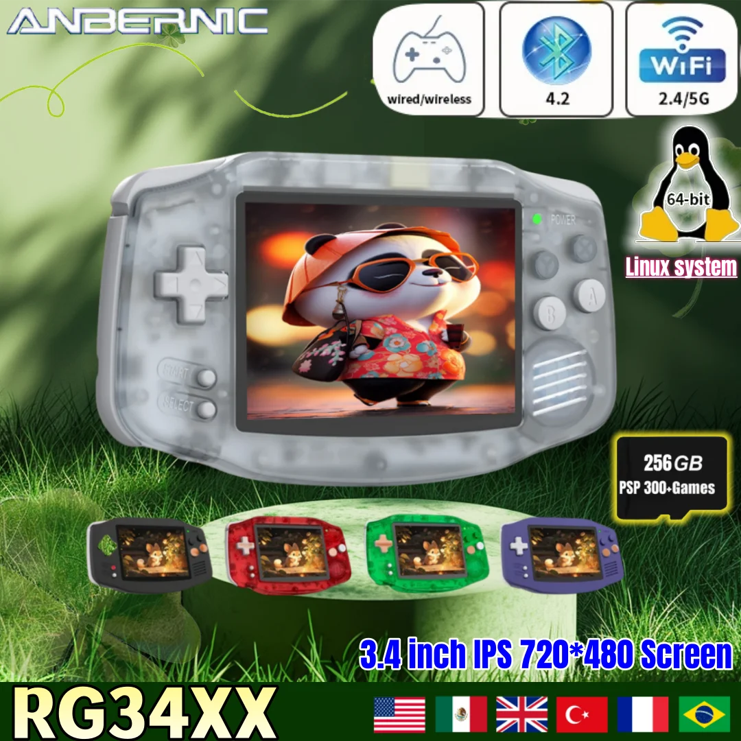 Anbernic RG34XX Handheld-Game-Spieler 3,4'' IPS Linux Tragbare Videospielkonsole Tragbare Rerto-Spiele RG 34XX 256G PSP-Spiele Image