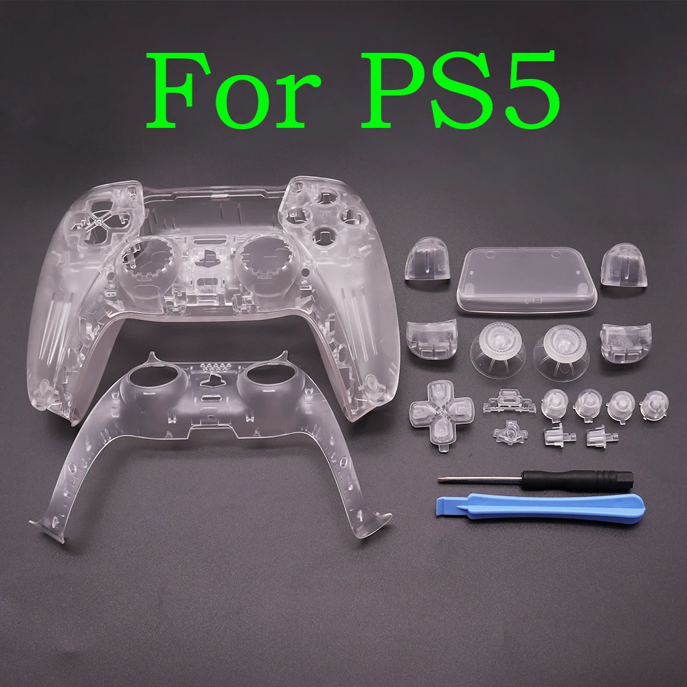 Komplettset Gehäuseschale mit Tasten, Touchpad-Abdeckung, transparente, individuelle Ersatzplatten für PS5-Controller Image