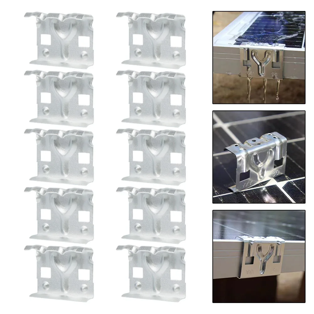 10Pc Solar Panel Wasser Ablauf Clip Schlamm Entfernung Clip Reinigung Clips PV Modul 30/35mm Professionelle Werkzeug für Photovoltaik Modul Image