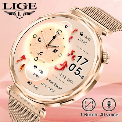 LIGE Luxus Smart Uhr Frauen Wasserdichte Bluetooth Anruf Frauen Armband frauen Menstruations Image