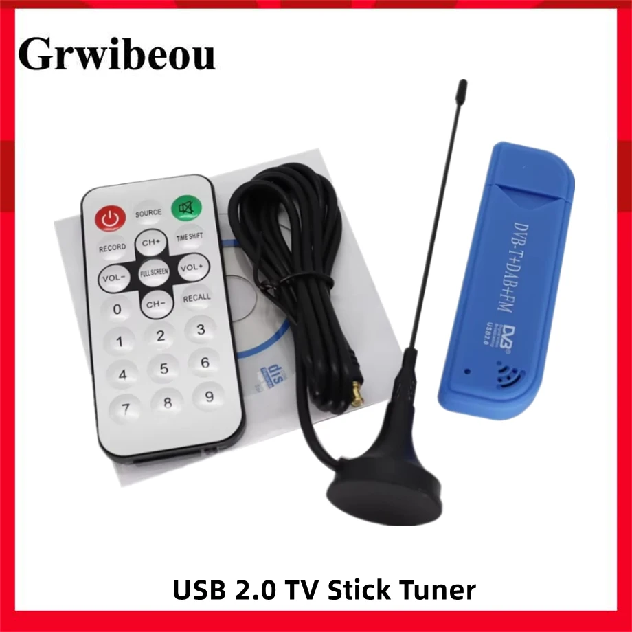 Digitaler RTL2832U & 820T2 SDR USB 2.0 TV-Stick-Tuner FC0012 DVB-T + DAB + FM SDR TV-Empfänger-Dongle mit Antenne TV-Zubehör Image