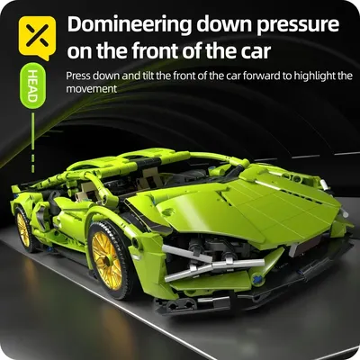 Technische Bausteine Racing Sport Auto Geschwindigkeit Fahrzeug Modell Stadt Mechanische Super Image