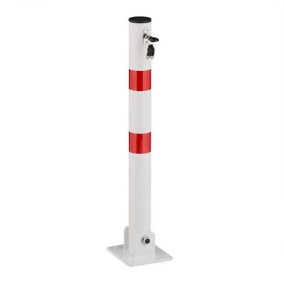Relaxdays Absperrpfosten, klappbar, Stahl, Parkplatz Absperrung, H: 65 cm, abschließbar, runder