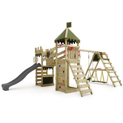 Spielturm Ritterburg RiverRun mit Schaukel SurfSwing & Rutsche, Spielhaus mit Sandkasten, Leiter & Image