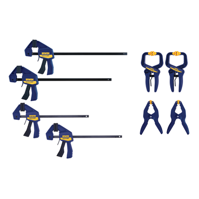 Irwin Quick-Grip Clamp Set, Multicolor, Set Of 8 Clamps