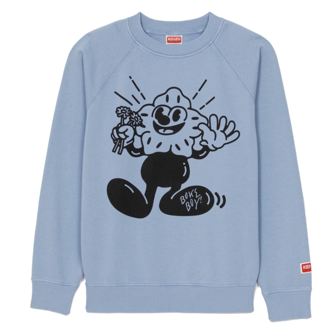 Kenzo Boke Boy Blumen-Grafik-Sweatshirt in Hellblau Image
