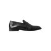 Dolce & Gabbana Herren Schwarze Leder Slipper Mokassins Genähte Schuhe