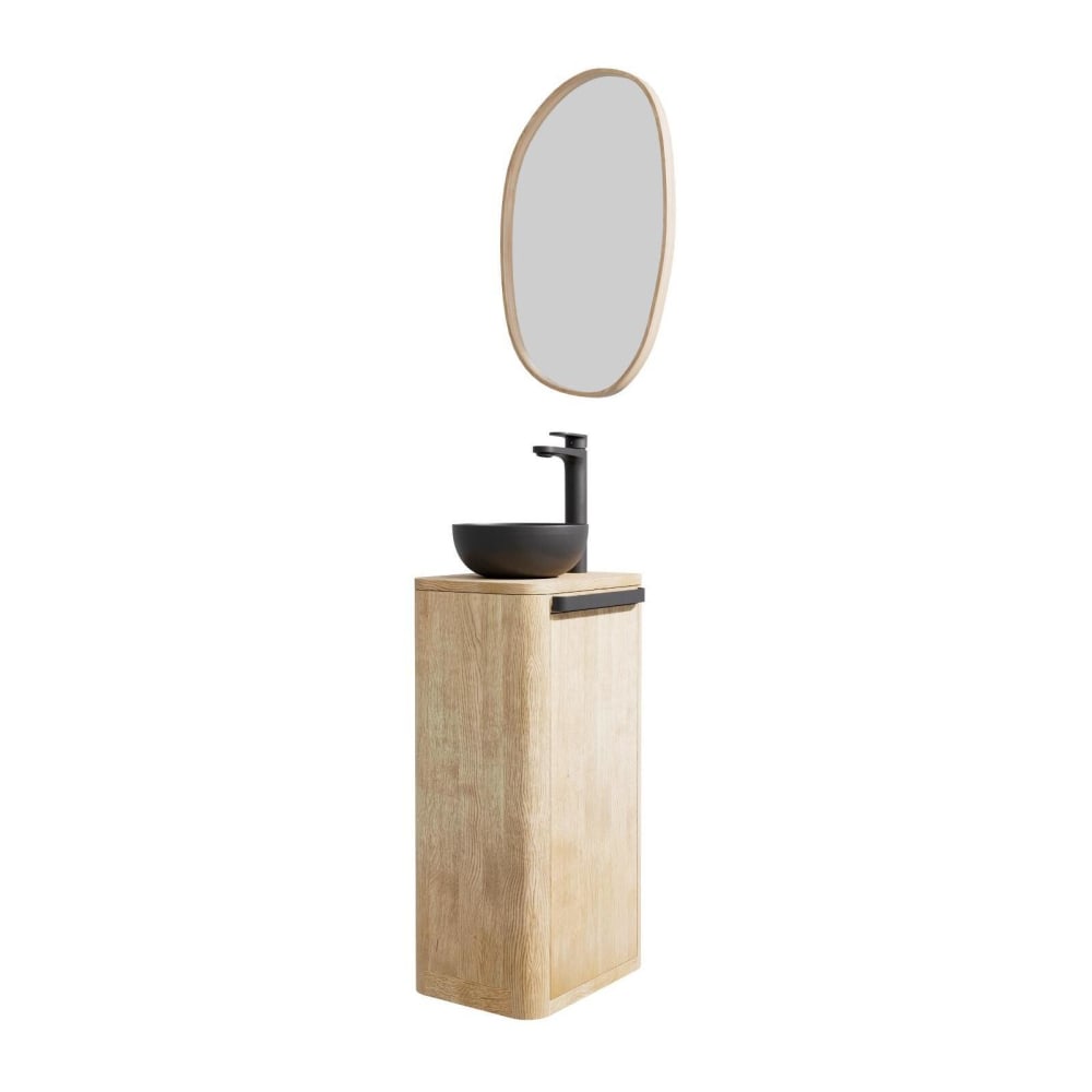 Ensemble meuble lave-mains + vasque + robinet + miroir