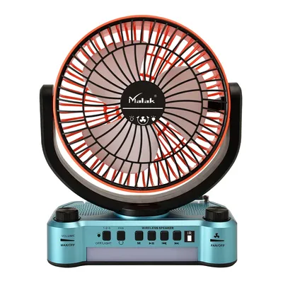 2025 Hot Selling 6 Inch Solar Powered Desktop Fan Multi function Fm Radio Speaker Portable Outdoor