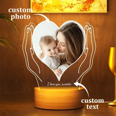 Personalized Valentine's Day Gift For Him (Her), Custom Acrylic Plaque With Photo, Custom Night