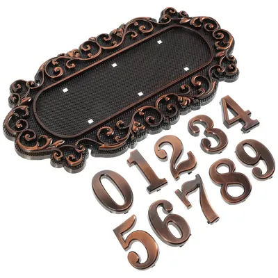 Retro European Style Villa Door Number Sign Copper Finish House Number Plate Decorative Plaque