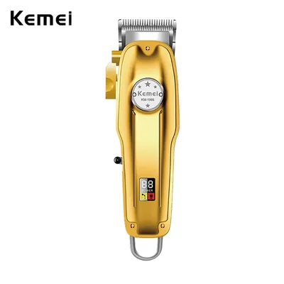 Kemei 1986 Hair Clipper Professional Barber Trimmer Lcd Display Electric Hair Cutting Machine USB