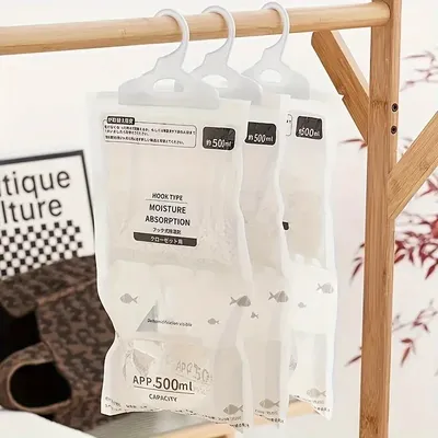 5 Large Dehumidification Bags, Moisture Absorbing, Breathable, Mold Proof, Used for Wardrobe and