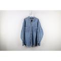 Camicia da uomo in denim con bottoni in stile Gap anni '90, blu cotone, camicia in denim vintage Gap, camicia in denim anni '90 Gap, camicia in jeans
