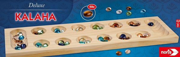 Noris 606101981 - Deluxe Kalaha, Mancala-Spiel, Steinchen-Spiel - Noris Spiele / Simba Toys