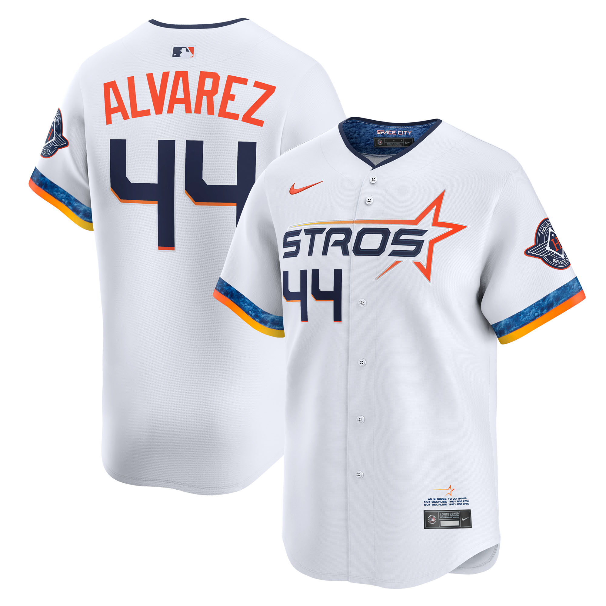 Houston Astros Nike MLB City Connect Limited-Trikot – Weiß – Yordan Alvarez – Herren Image