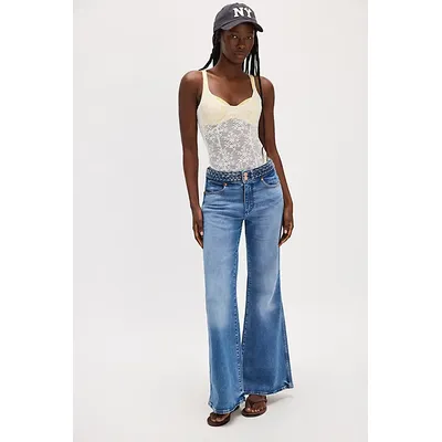 Wrangler Mid-Rise Flare Jeans at Free People in Soft Sapphire, Size: 32
