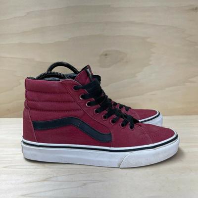 Vans Shoes | Vans Off The Wall Womens 721277 Lace Up Red Black Skate Shoes Size Us W 7.5 M 6 | Color: Black/Red | Size: 7.5