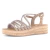 Keilsandalette GABOR, Damen, Gr. 41, braun (goldfarben, hellbraun), Ziegenveloursleder, Synthetik, modisch, Schuhe, Plateau, Sommerschuh, Riemchensandale mit Best Fitting-Ausstattung