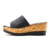 Pantolette LASCANA "Sommerschuh", Damen, Gr. 36, schwarz, Obermaterial: 100% Ziegenleder. Futter: 100% Synthetik. Decksohle: 100% Ziegenleder. Laufsohle: 100% Synthetik, mehrfarbig, metallic, klassisch, Schuhe Pantolette, Mule, Sandale, offener...
