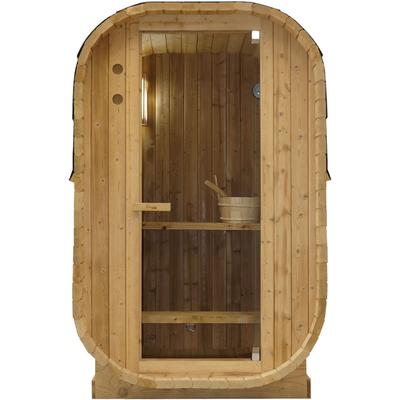 Fasssauna SANOTECHNIK "Außensauna LINDHOLM", braun (holz), Saunaofen, 3,6 kW, Saunen, inkl. Saunaofen und -steine Image